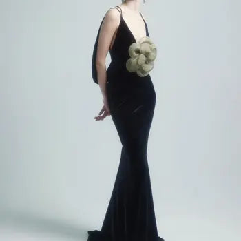 Velvet Black Long Maxi Dress