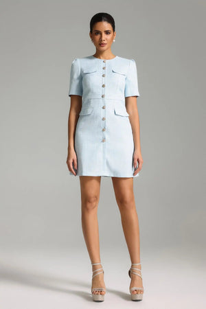 Bella Barnett Women LadiesIgnacia Embellished Button Mini Ladies Summer Elegant Vestido Casual Dress Winteres