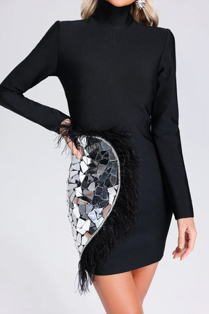 Perrine Mirror Feather Mini Dress Winteres