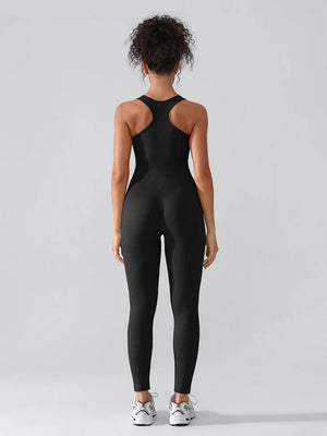 Seamless one-piece shaping sports suit with zipper Winteres