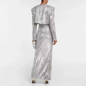 Sequined Set Dress and Blazer Winteres