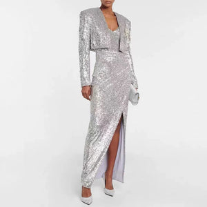 Sequined Set Dress and Blazer Winteres