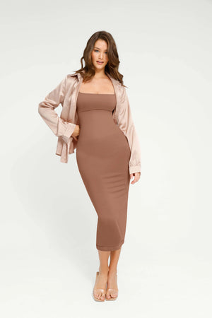 Shapewear Dress Seamless Bodycon Outerwear Long Dress Winteres