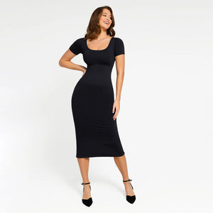 Slim Fit Shapewear Dress with Slit and Built-In Cups Winteres