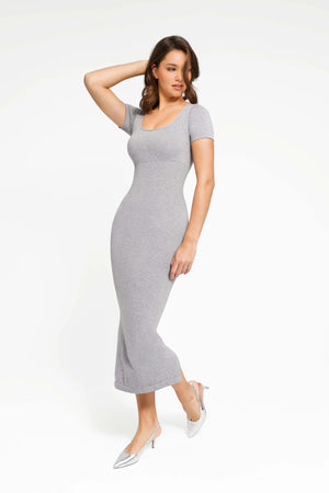 Slim Fit Shapewear Dress with Slit and Built-In Cups Winteres