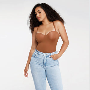 Seamless Shapewear One-Piece Underwire Strap Removable Push up Bra Winteres