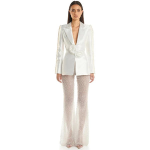 Astraea 2 Sets pearls Blazer and Pants Winteres