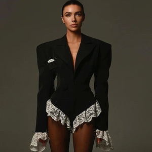 Chic Bodysuits Blazer Winteres
