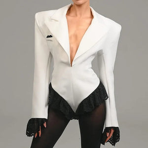 Chic Bodysuits Blazer Winteres