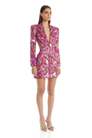 Celebrity Blazer Dress Crystal Sequins Winteres