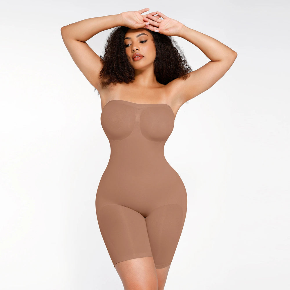 Full Body Shaper Strapless Shapewear Seamless Bodysuit with Tummy Control Winteres