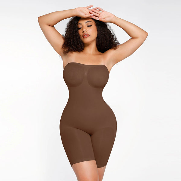Full Body Shaper Strapless Shapewear Seamless Bodysuit with Tummy Control Winteres