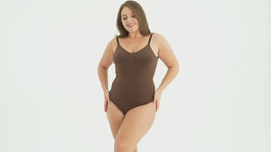 Seamless Bodysuit Shapewear Backless Thong with Tummy Control