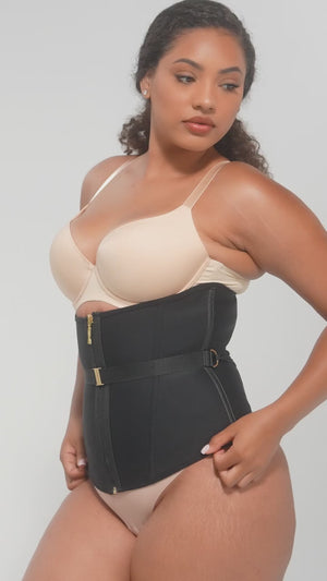 U-Shaped Latex slimming belt with fan-shaped lacing adjustment