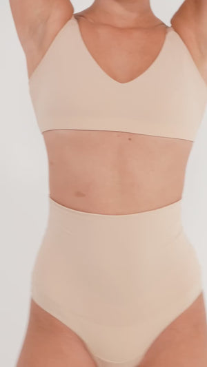 High Waist Tummy Control Thong Shapewear Set