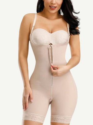 Lace Trim Full Body Shaper with Zipper – Tummy Control & Butt Lifter Winteres