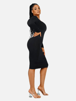 Long Sleeve Bodycon Dress with Built-in Shapewear Winteres