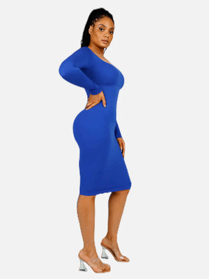 Long Sleeve Bodycon Dress with Built-in Shapewear Winteres