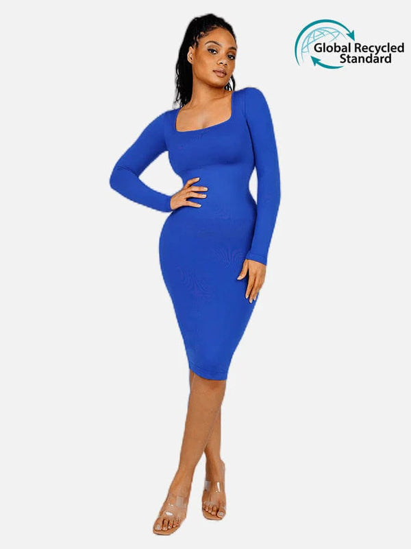 Long Sleeve Bodycon Dress with Built-in Shapewear Winteres