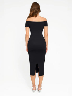 Long Sleeve Bodycon Midi Dress – Tummy Compression Seamless Winteres