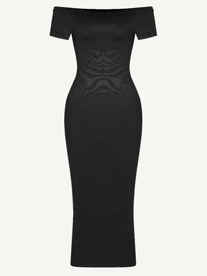 Long Sleeve Bodycon Midi Dress – Tummy Compression Seamless Winteres