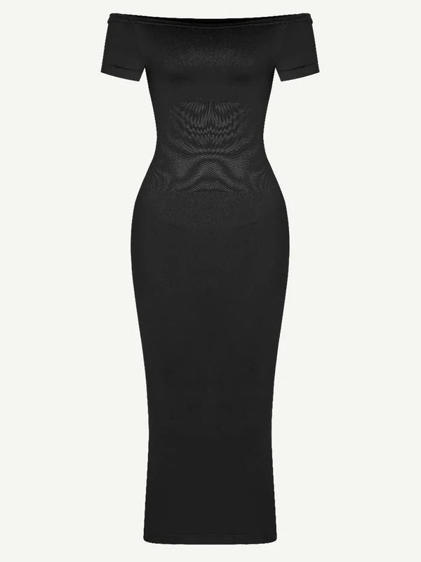 Long Sleeve Bodycon Midi Dress – Tummy Compression Seamless Winteres