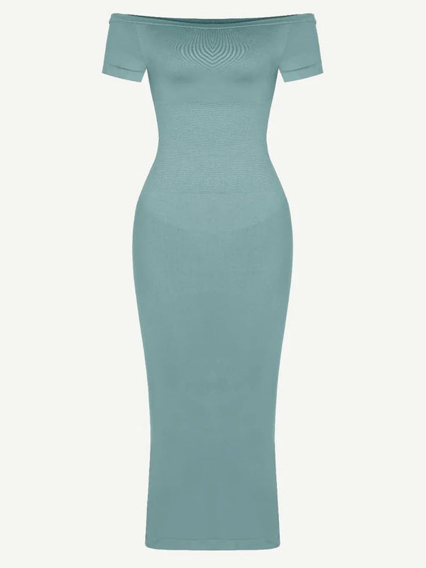 Long Sleeve Bodycon Midi Dress – Tummy Compression Seamless Winteres