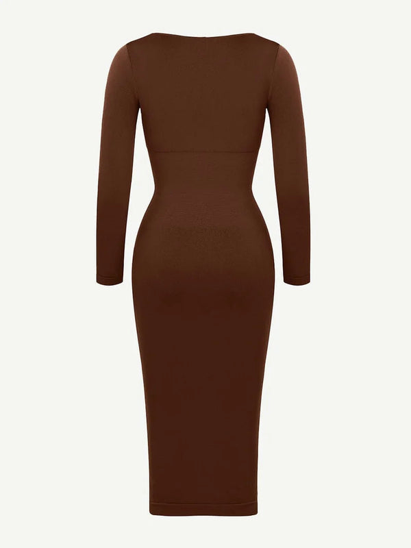 Long Sleeve Bodycon Dress with Built-in Shapewear Winteres