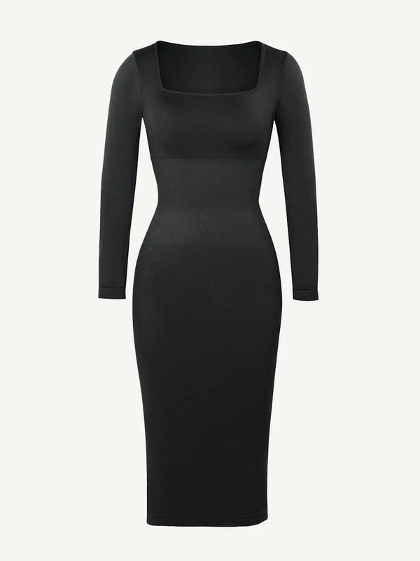 Long Sleeve Bodycon Dress with Built-in Shapewear Winteres