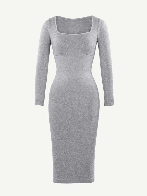 Long Sleeve Bodycon Dress with Built-in Shapewear Winteres