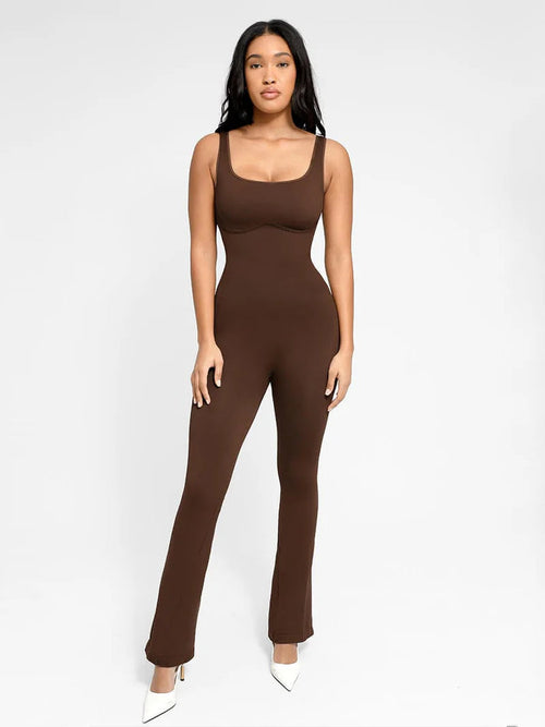 Seamless Square Neck U-Back Flared Jumpsuit Winteres