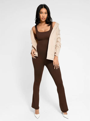 Seamless Square Neck U-Back Flared Jumpsuit Winteres