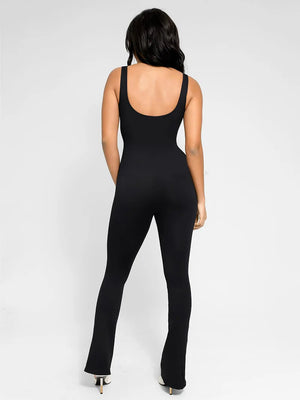 Seamless Square Neck U-Back Flared Jumpsuit Winteres