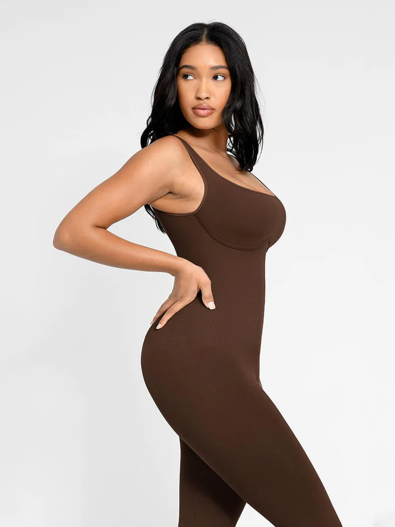 Seamless Square Neck U-Back Flared Jumpsuit Winteres