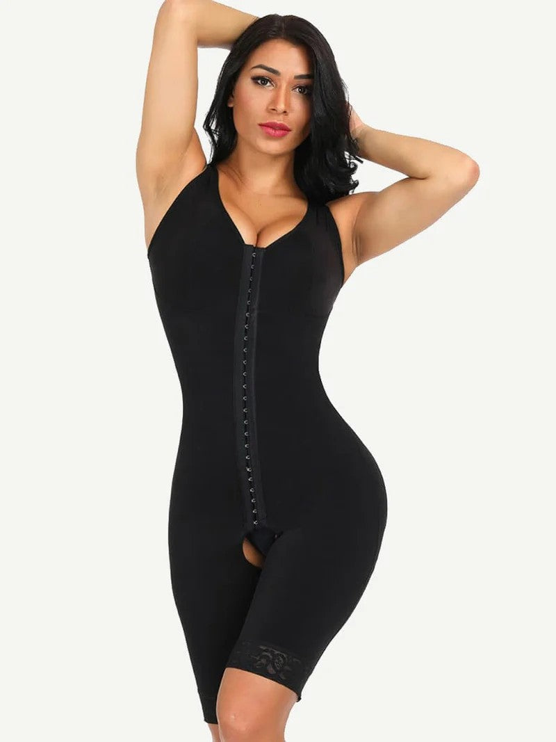 Side Open Crotch Black Lace Body Shaper – Tummy Control Bodysuit Winteres
